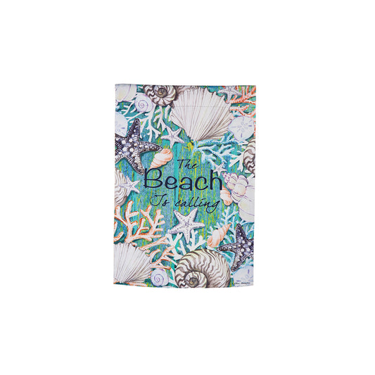 The Beach is Calling Garden Suede Flag