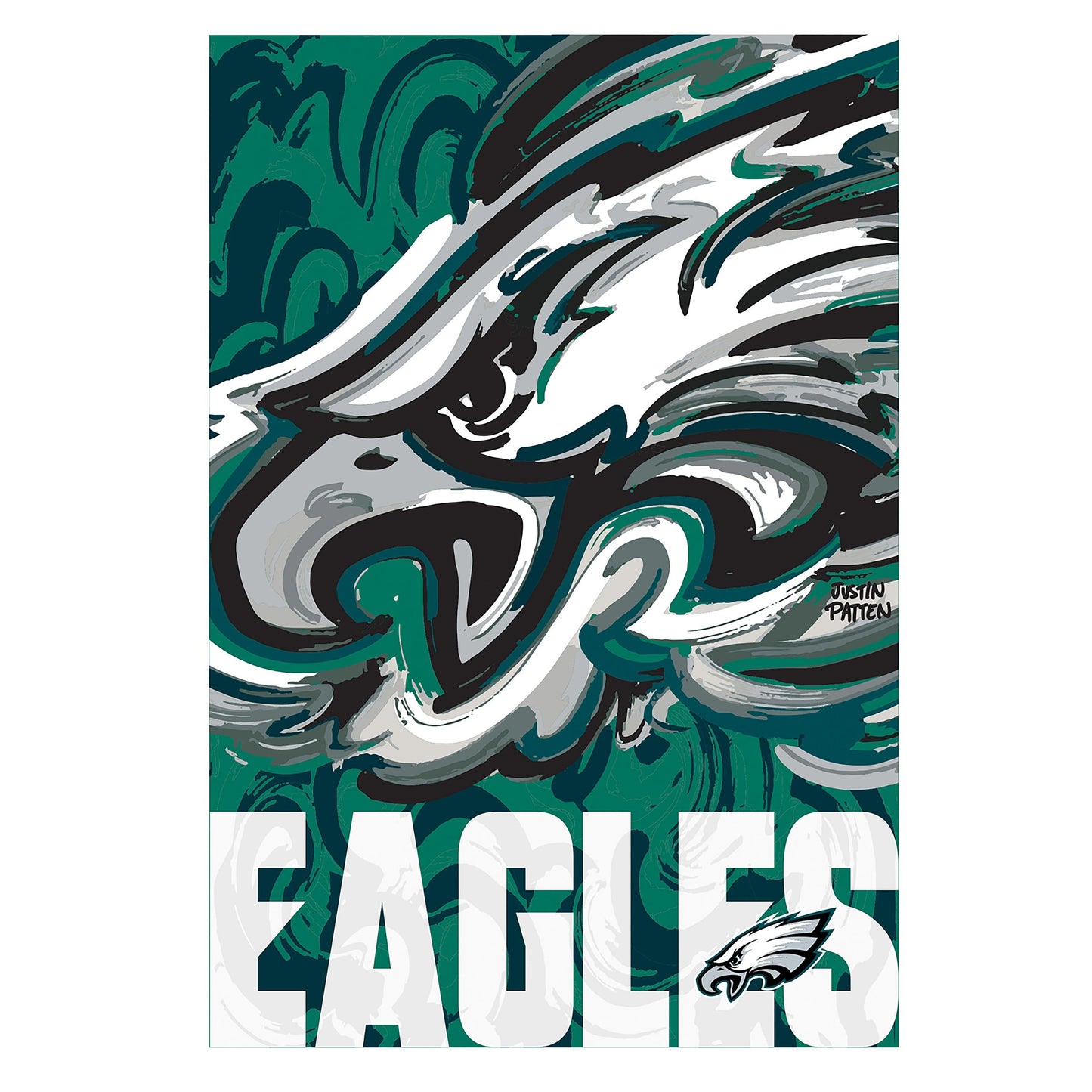 Philadelphia Eagles Justin Patten Logo Suede Garden Flag