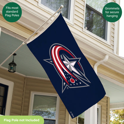 Columbus Blue Jackets Single Sided Flag w/ 2 Grommets, 3'x5'