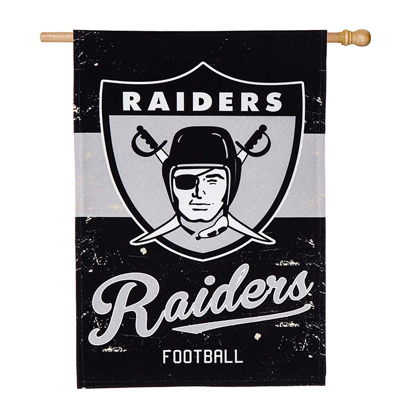 Double-Sided Vintage Graphic NFL Team Pride Linen House Flag, Raiders