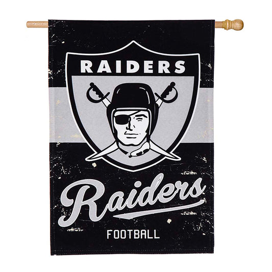 Double-Sided Vintage Graphic NFL Team Pride Linen House Flag, Raiders