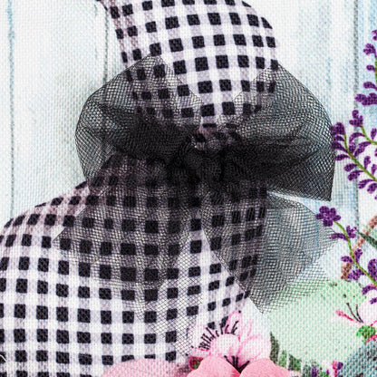 Buffalo Check Bunny Wreath Garden Burlap Flag