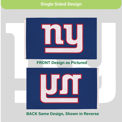 New York Giants Single Sided Flag with 2 Grommets, 3'x5'