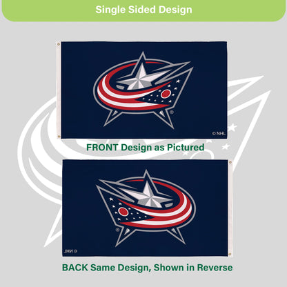 Columbus Blue Jackets Single Sided Flag w/ 2 Grommets, 3'x5'