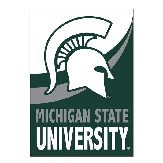 Michigan State University Burlap House Flag