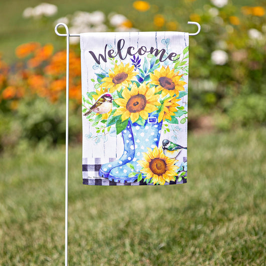 Garden Sunflowers Garden Suede Flag