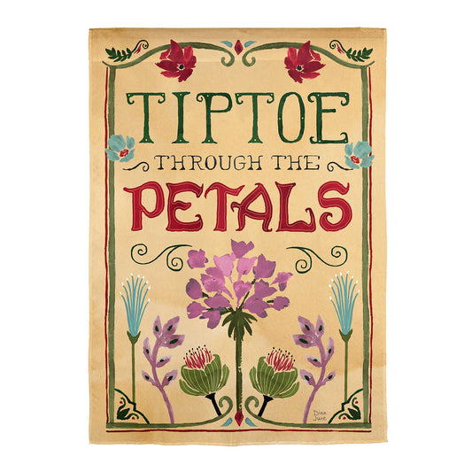 Tiptoe through the Petals Burlap Garden Flag