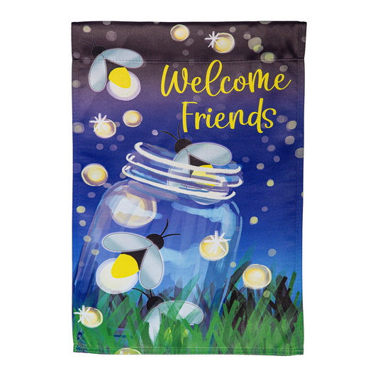 Firefly Jar Suede Garden Flag