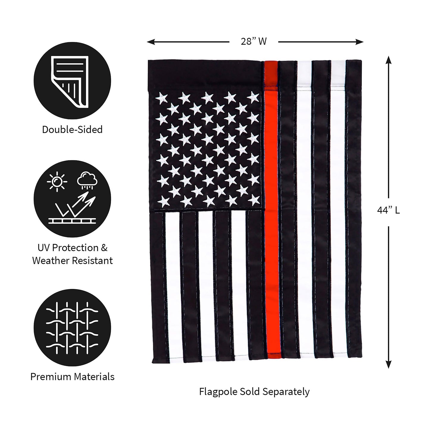 Thin Red Line House Applique Flag