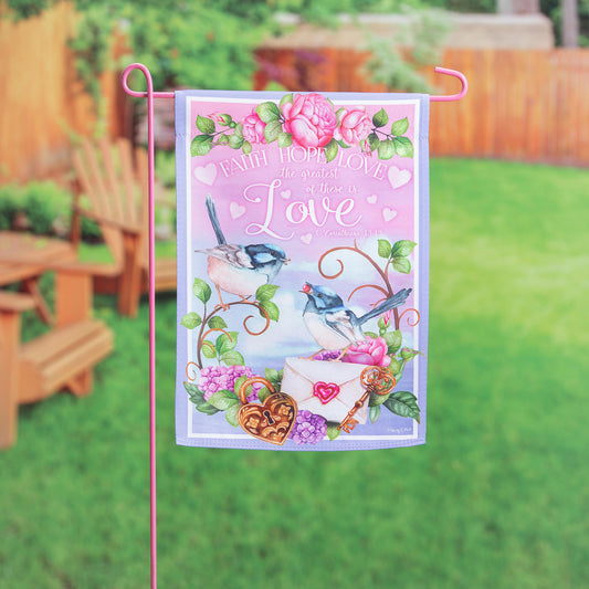 Love Inspiration Flag Suede Garden Flag