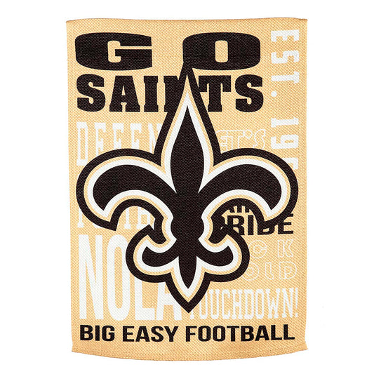 Double-Sided Fan Rules NFL Team Pride Sueded House Flag, New Orleans Saints
