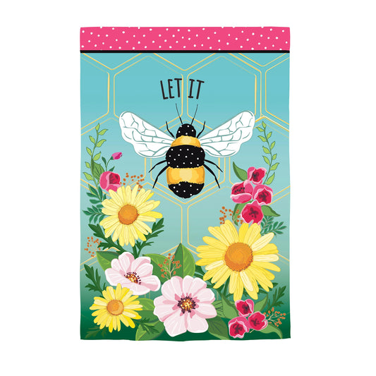 Let It Bee Applique House Flag