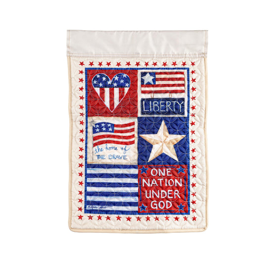 Patriotic Patchwork Garden Quilted Flag