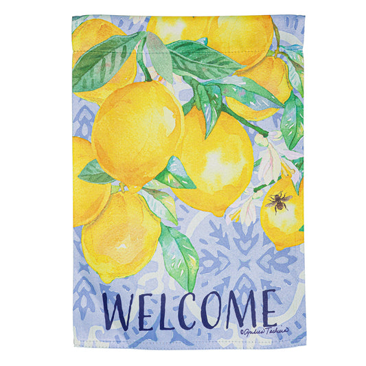 Lemon Tree Suede Garden Flag