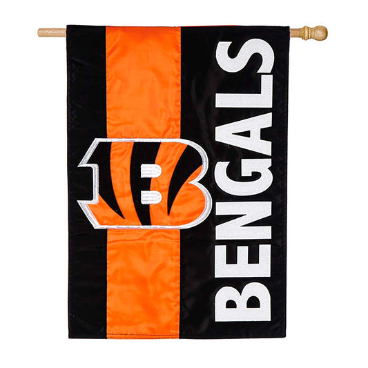 Double-Sided Embellished NFL Team Pride Applique House Flag, Cincinnati Bengals