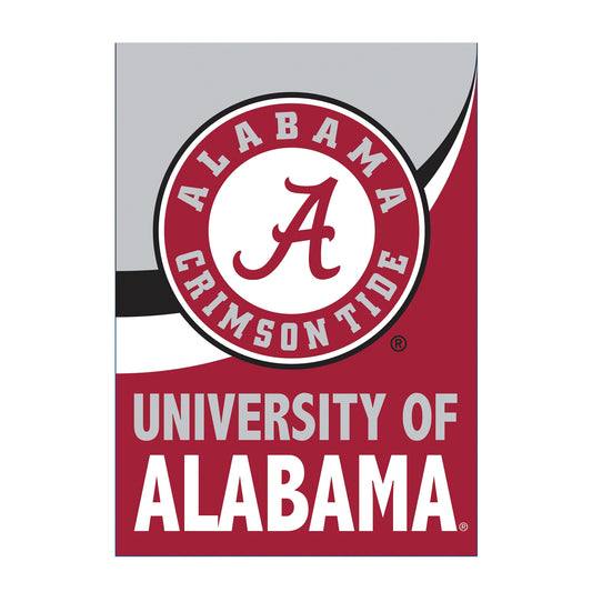 University of Alabama Crimson Tide Burlap Stripe Logo Garden Flag