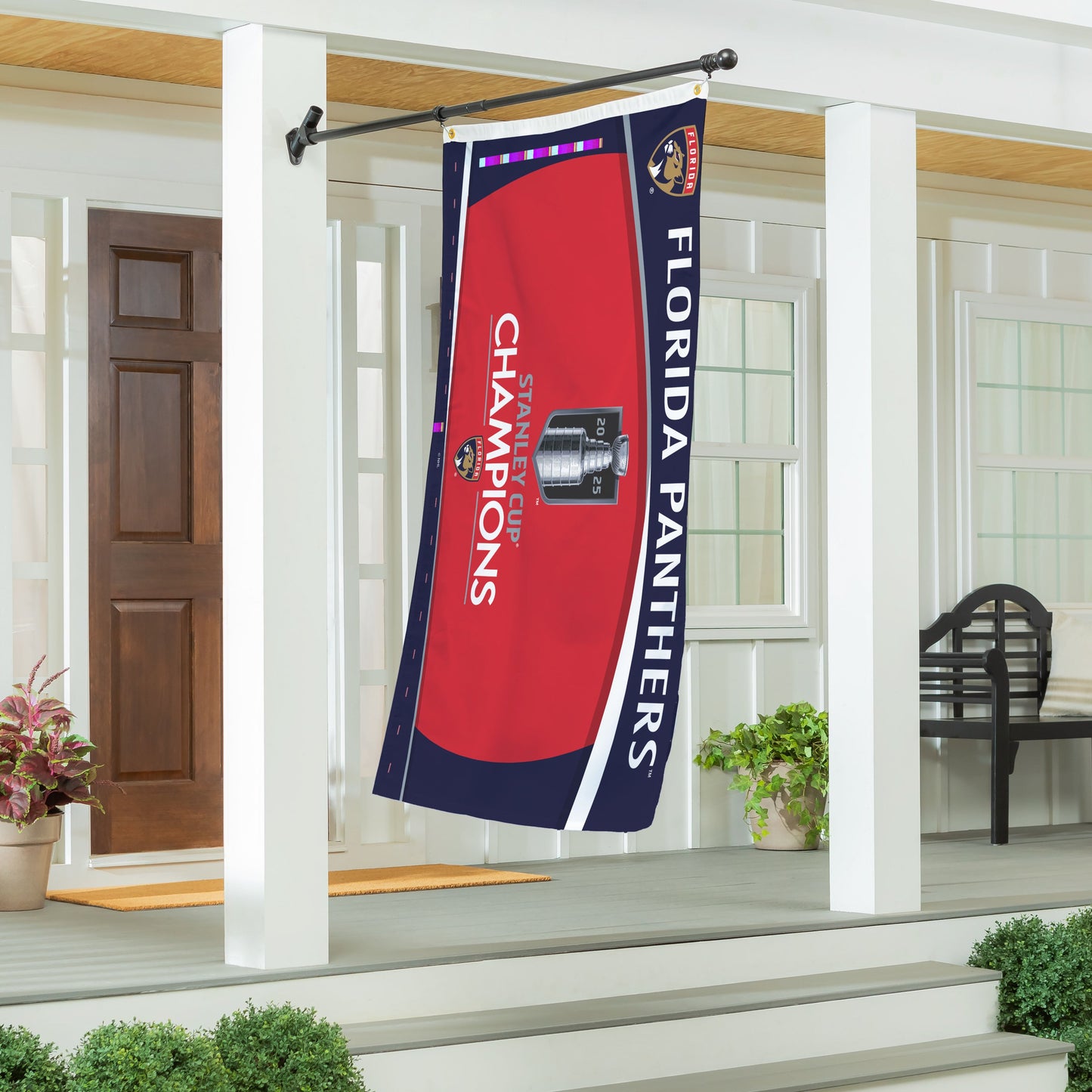 Florida Panthers, Stanley Cup 2025 Champions Single Sided Flag w/ 2 Grommets, 3'x5' Estate Size