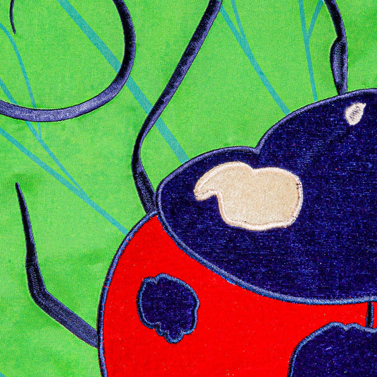 Big Ladybug Applique Garden Flag