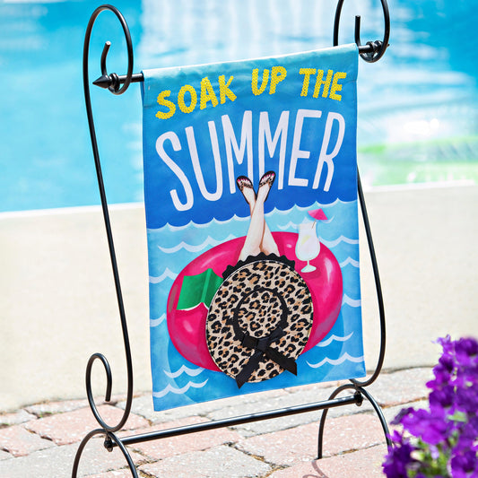 Soak Up the Summer Garden Linen Flag