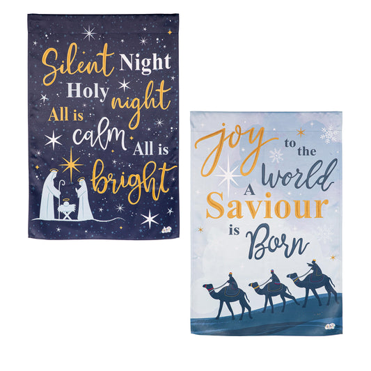 Joy to the World Reversible Suede House Flag