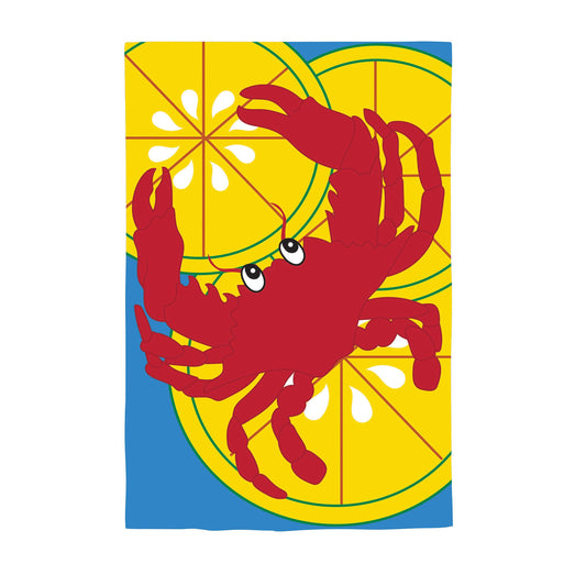 Crab Fest Applique Garden Flag