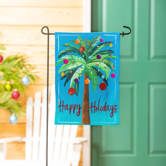 Tropical Christmas Tree Garden Linen Flag