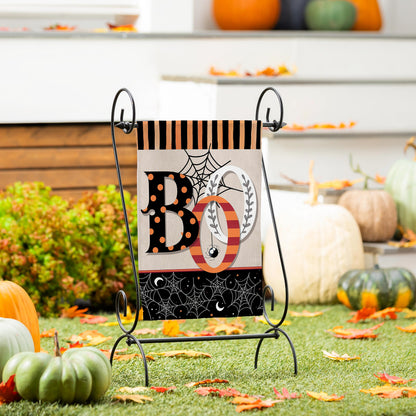 Polka Dots & Stripes Boo Suede Garden Flag