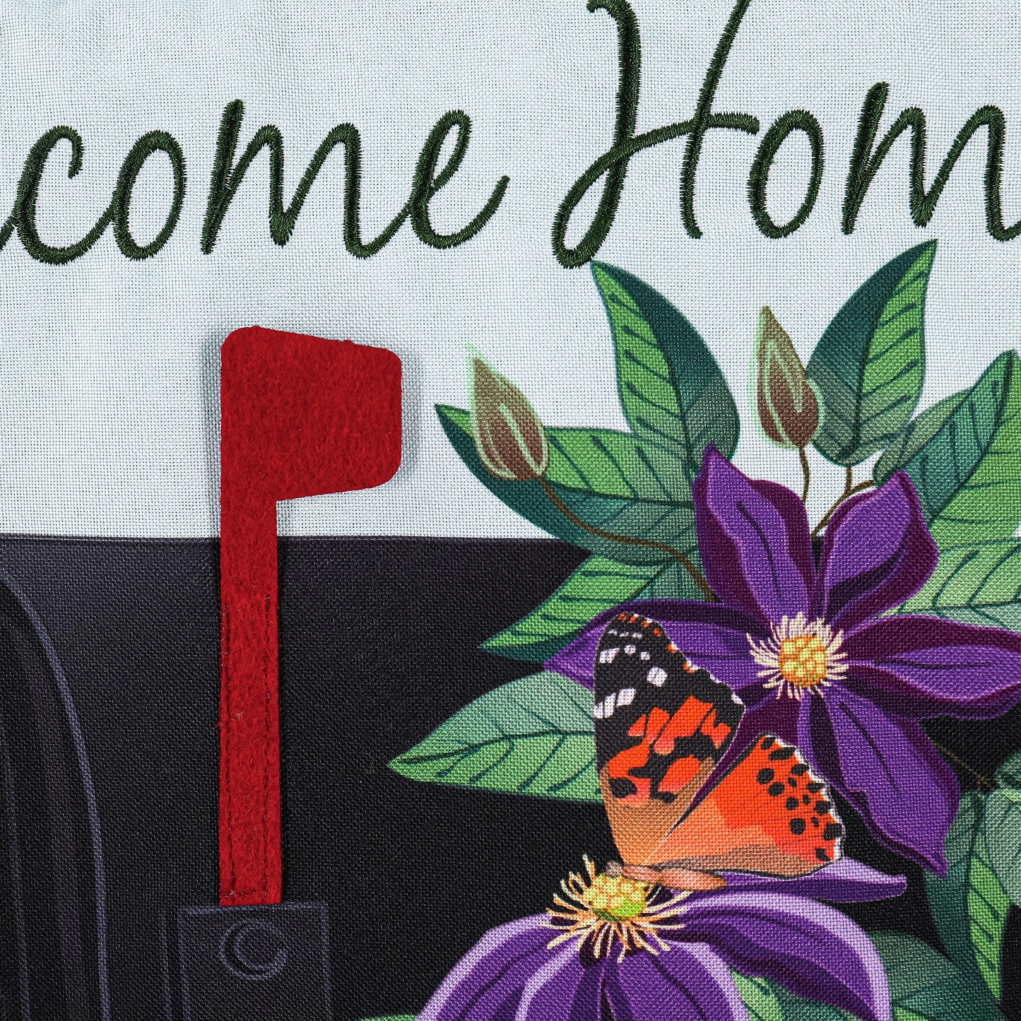 Home Clematis Mailbox Garden Linen Flag