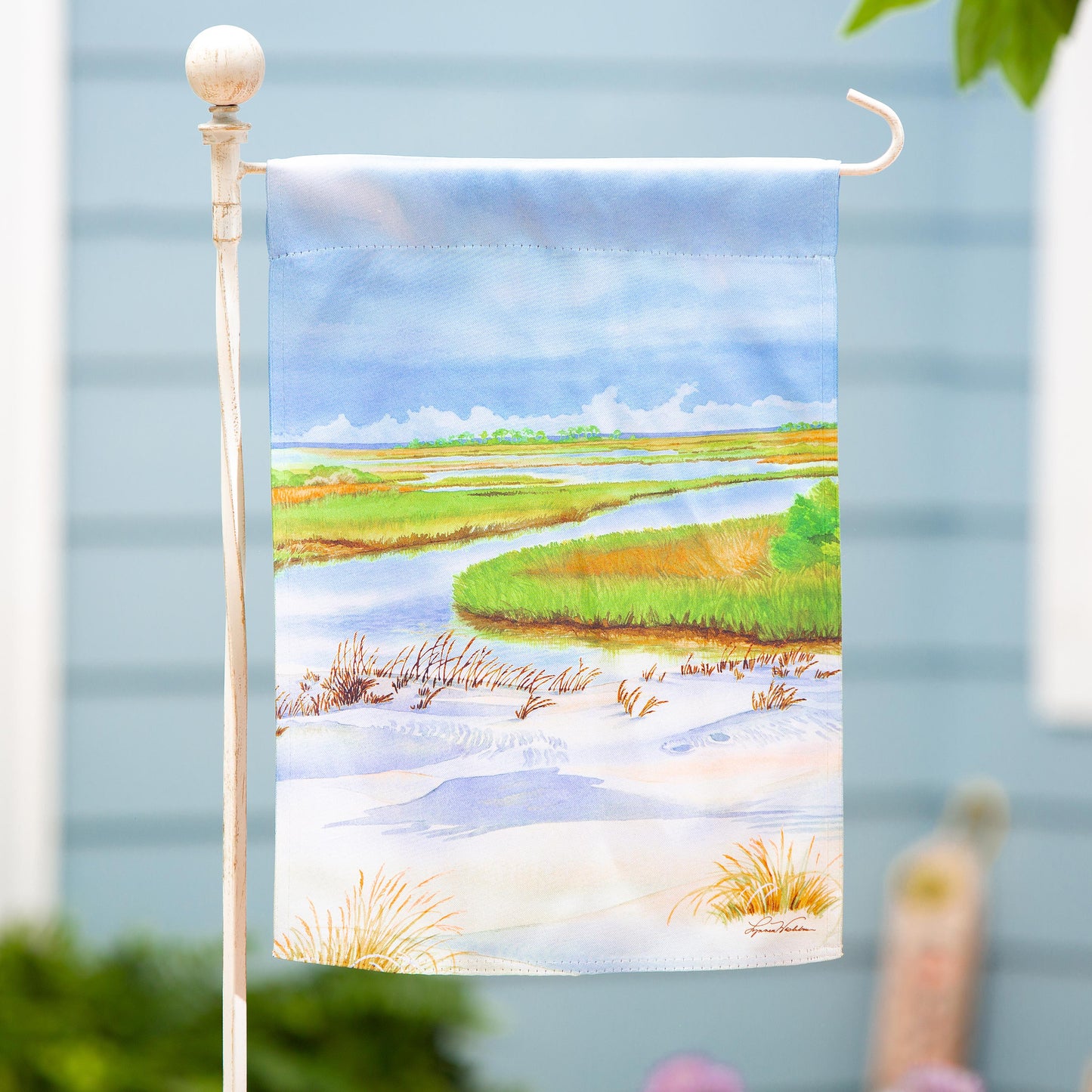 Coastal Landscape Suede Garden Flag