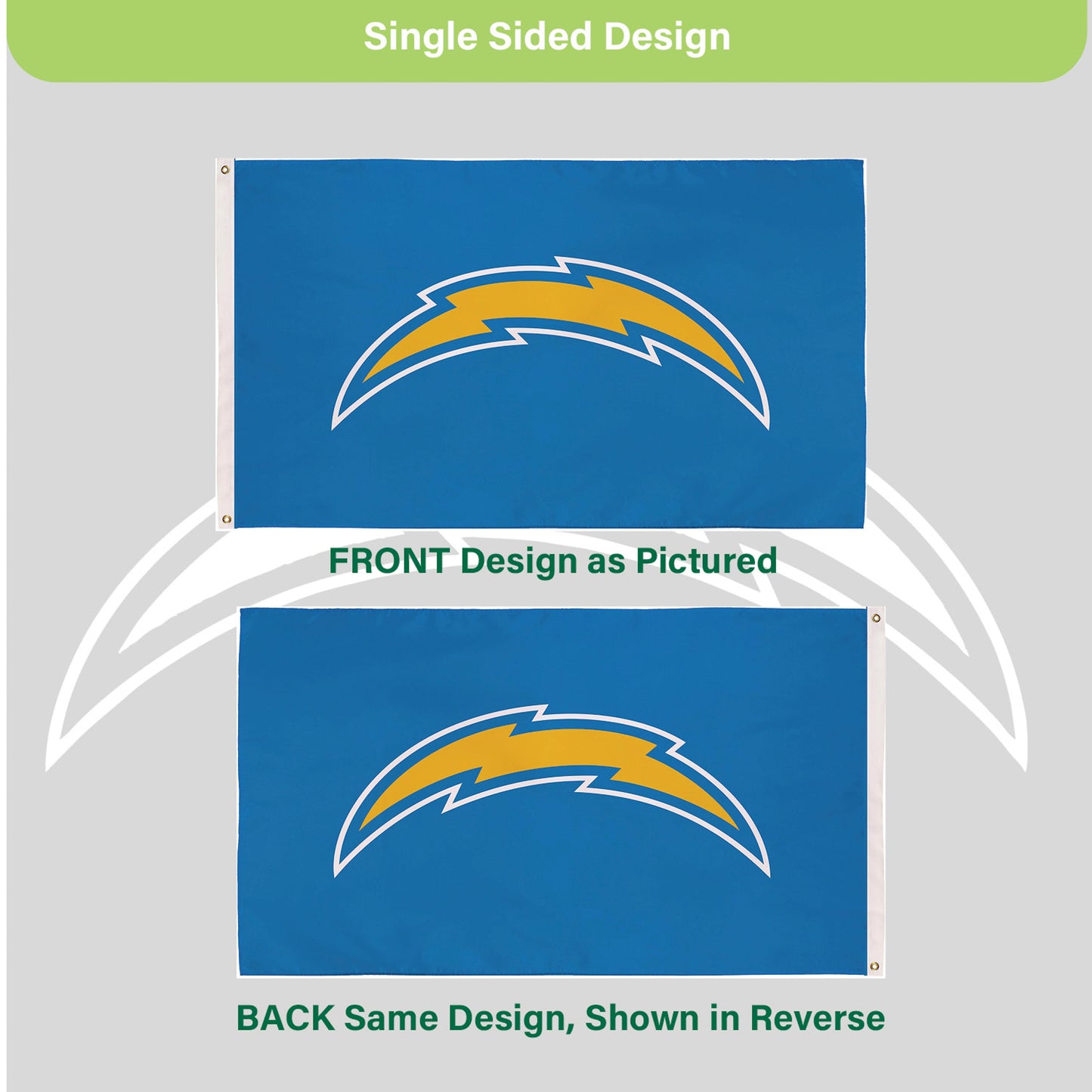Los Angeles Chargers Single Sided Estate Flag with 2 Grommets, 3'x5'