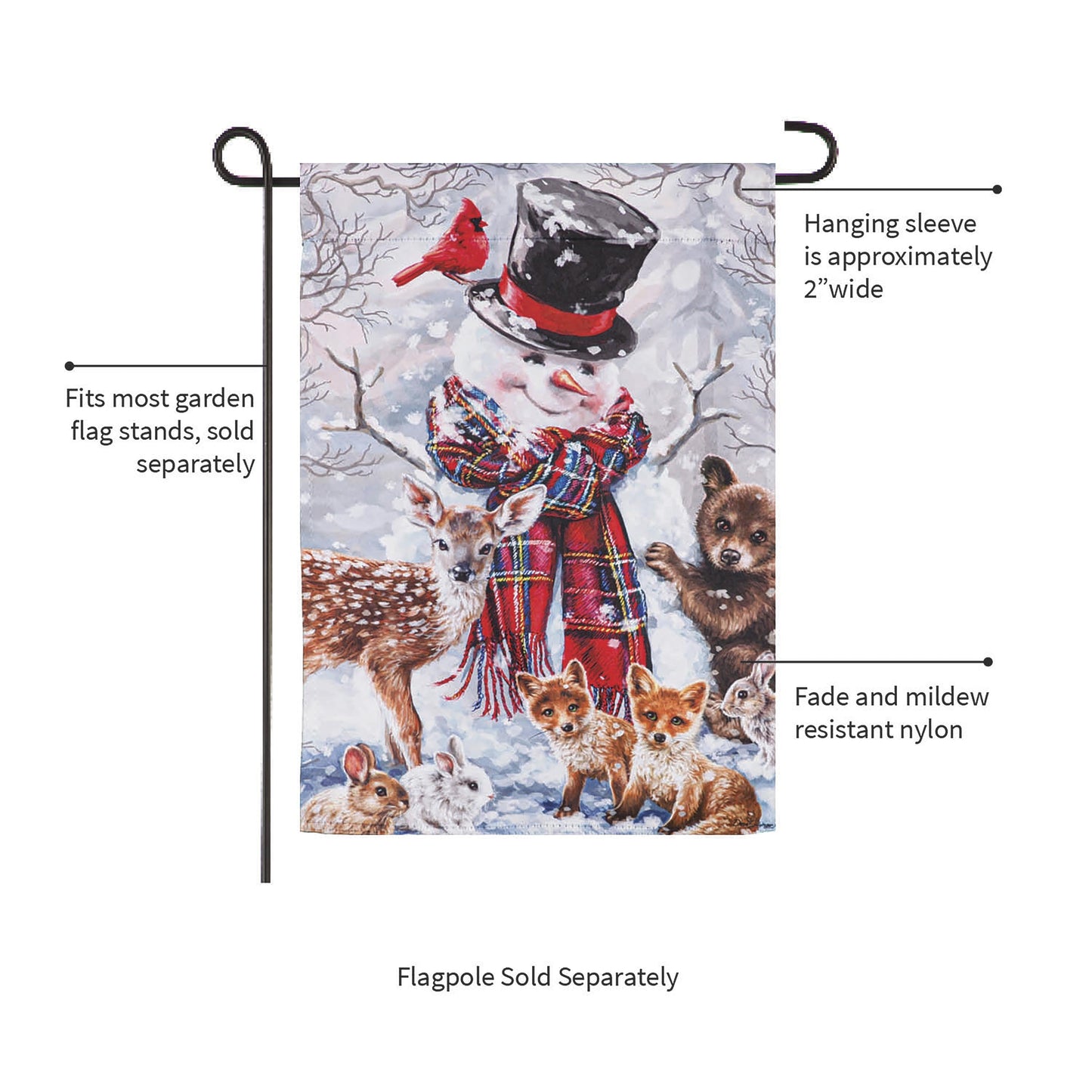Forest Friends Suede Garden Flag
