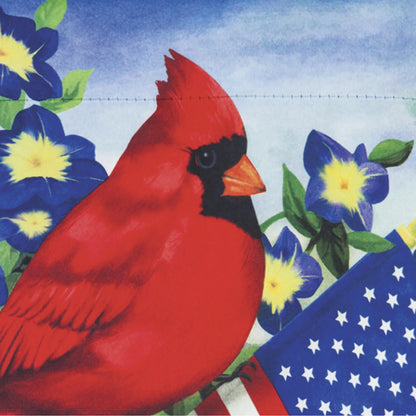 Cardinal Glory Suede Garden Flag