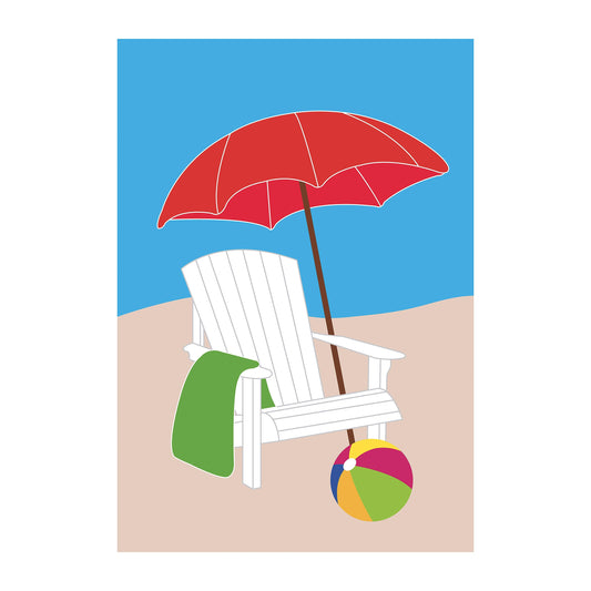 Day at the Beach Basic Applique Garden Flag