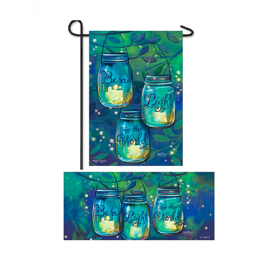 Be a Light for the World Garden Burlap Flag and Sassafras Mat Set (14B9767ECM+431185)