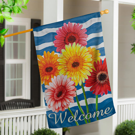 Spring Gerbera Bouquet House Suede Flag