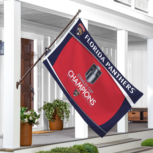 Florida Panthers, Stanley Cup 2025 Champions Single Sided Flag w/ 2 Grommets, 3'x5' Estate Size