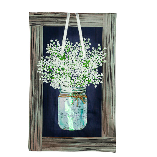 Hanging Mason Jar House Linen Flag