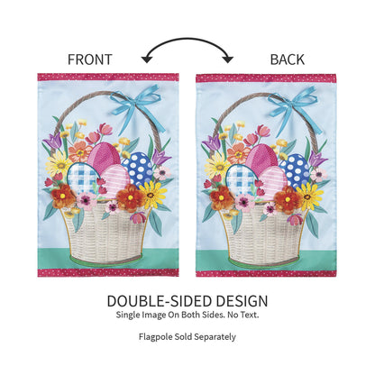 Easter Basket Applique Garden Flag