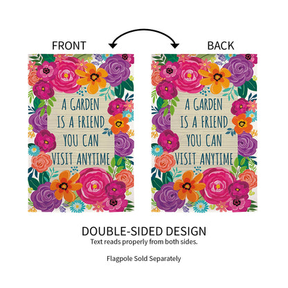 A Garden is a Friend Garden Applique Flag