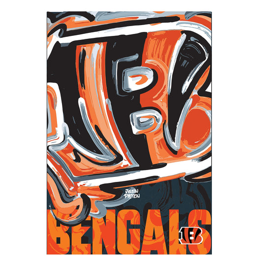 Cincinnati Bengals Justin Patten Logo Suede Garden Flag