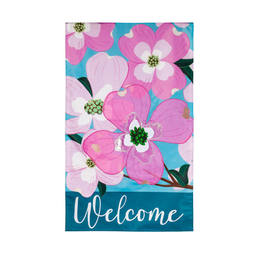 Dogwood Blossoms House Applique Flag
