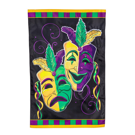 Mardi Gras Theater Mask Applique House Flag