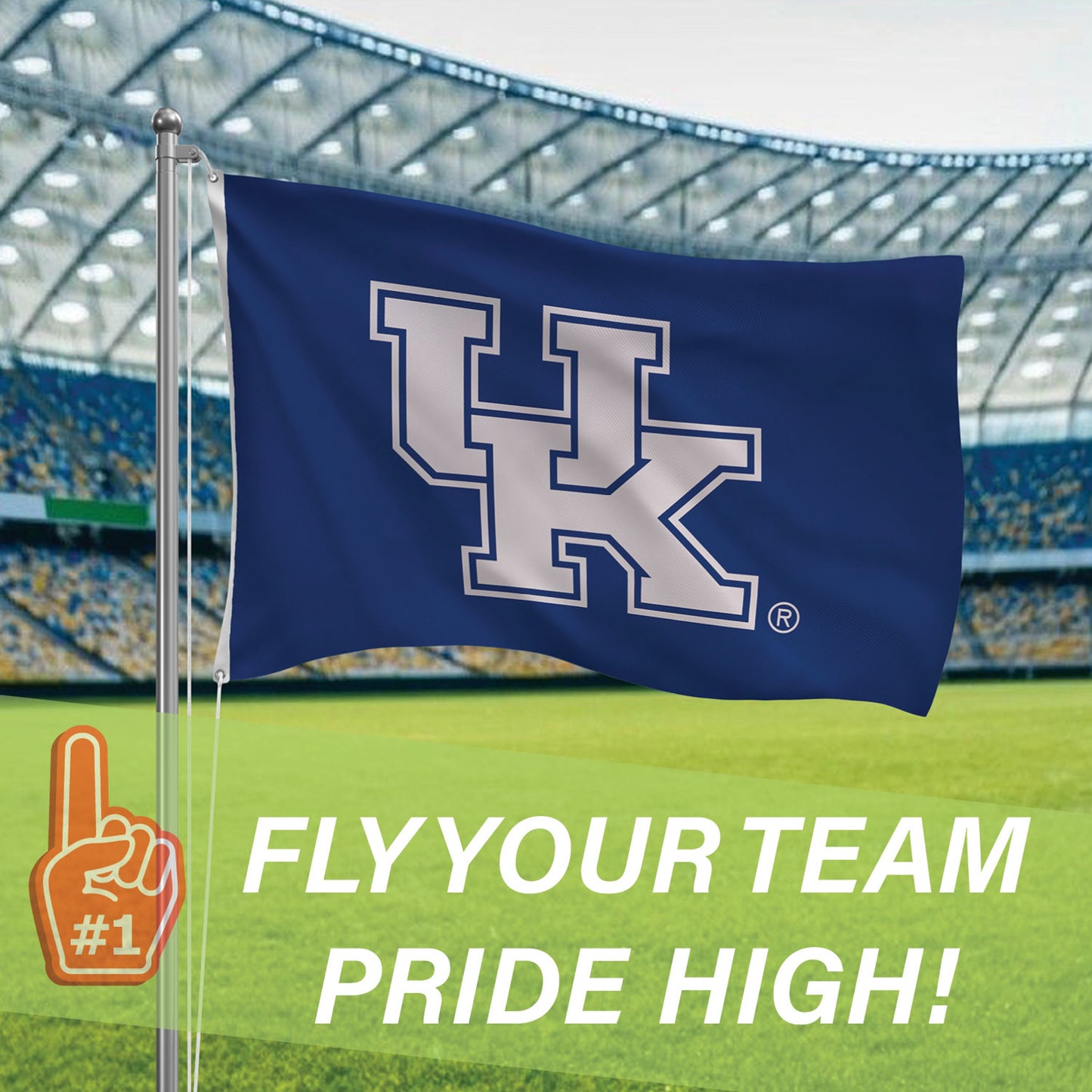 University of Kentucky Single Sided Estate Flag with 2 Grommets, 3'x5'