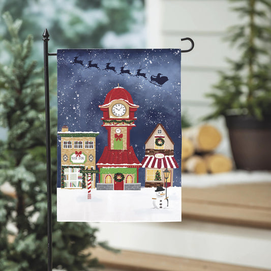 Christmas Eve Burlap Garden Flag