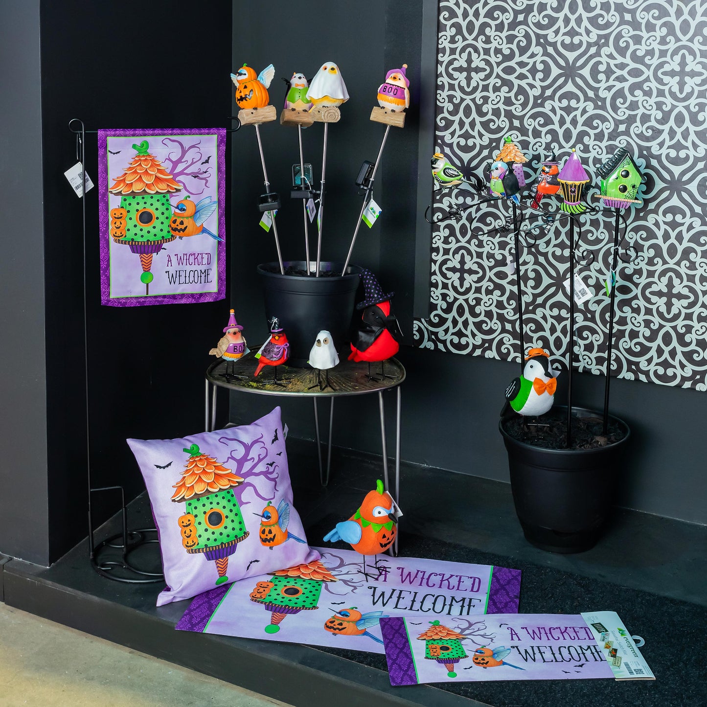 Trick or Tweet Suede Garden Flag