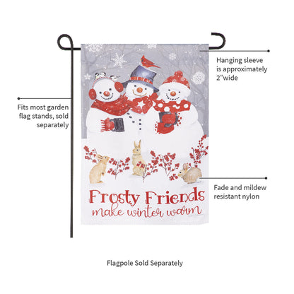 Snow Crew Suede Garden Flag