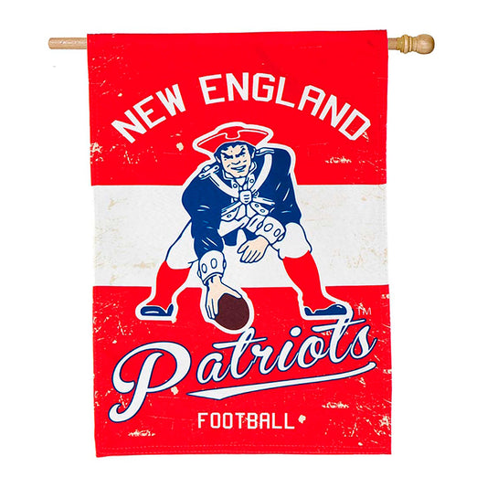 Double-Sided Vintage Graphic NFL Team Pride Linen House Flag, New England Patriots