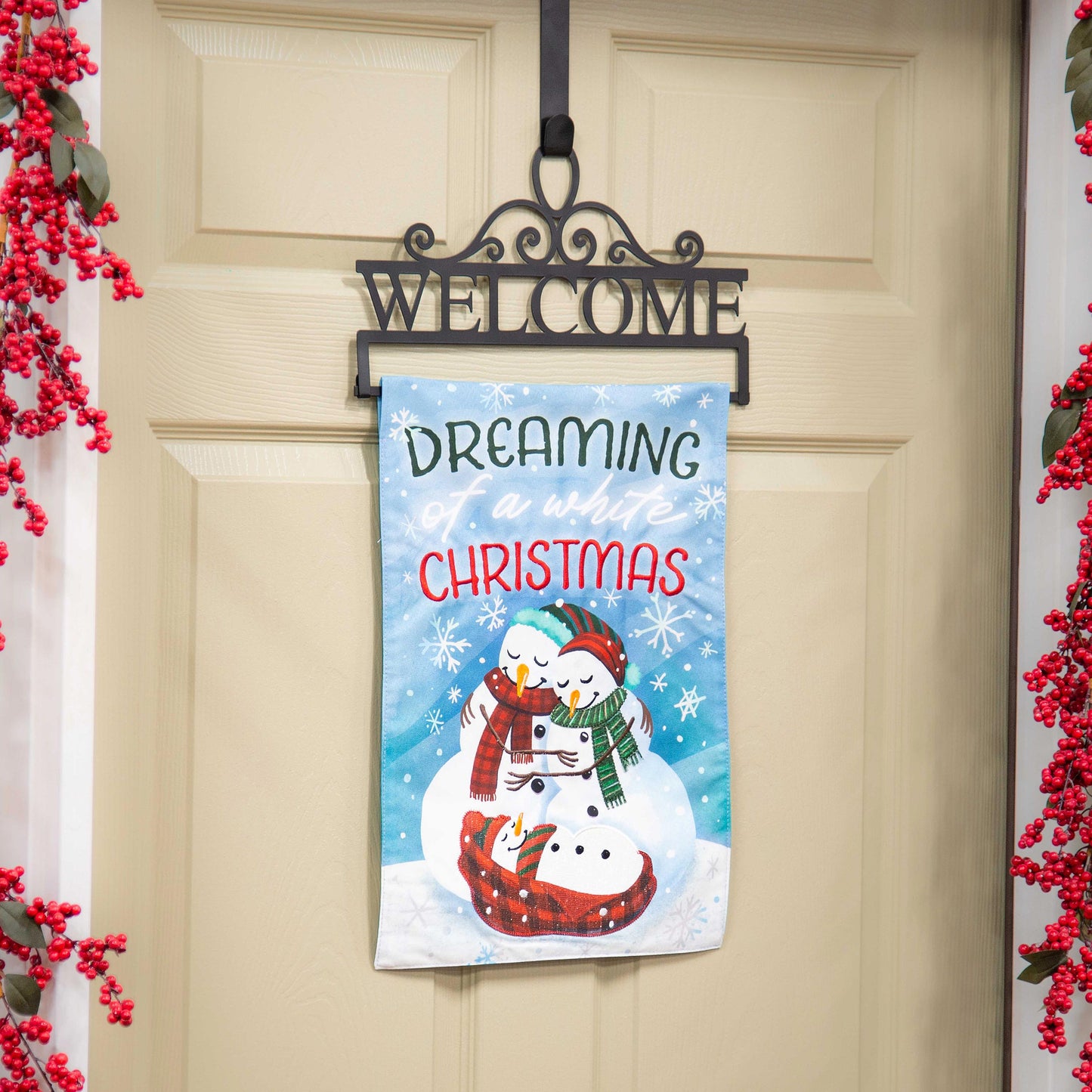 Welcome Garden Flag Over the Door Hanger