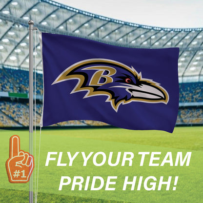 3'x5' Single Sided Flag w/ 2 Grommets, Baltimore Ravens