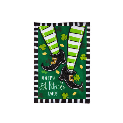 Dancing St. Patrick's Day Garden Burlap Flag